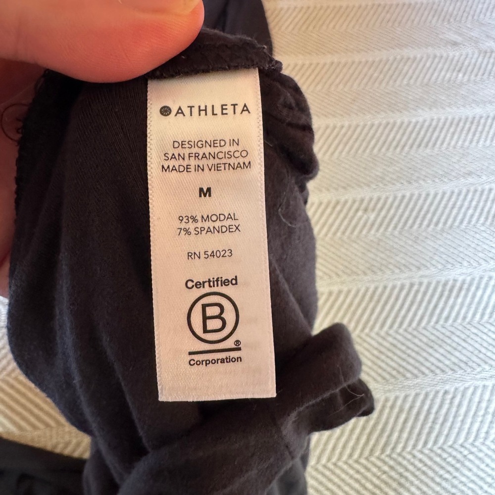 Athleta Studio Wide Leg Modal Pants Black High Rise Yoga Lounge Medium - Picture 9 of 12